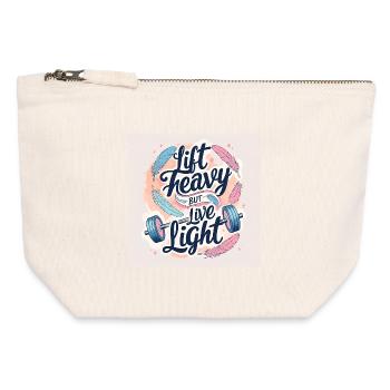 Dicton sur le mode de vie fitness - Pochette zippée en toile 12 x 13 cm - blanc naturel - Devant