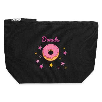 Donuts-02 - Canvas Reißverschluss-Täschchen (12 x 13 cm) - Schwarz - Vorne
