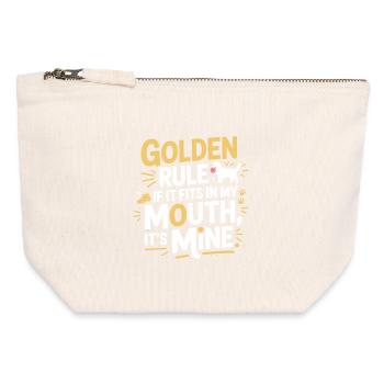 Lustiges Hundezitat Goldene Regel Design - Canvas Reißverschluss-Täschchen (12 x 13 cm) - Naturweiß - Vorne