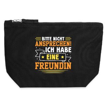 Malle BITTE NICHT ANSPRECHEN Lustiges - Canvas Reißverschluss-Täschchen (12 x 13 cm) - Schwarz - Vorne