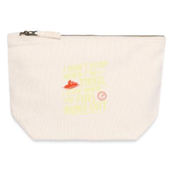 Funny Jetski Fuel Runs Out  - Canvas Zip Pouch 12 x 13 cm - nature - Front