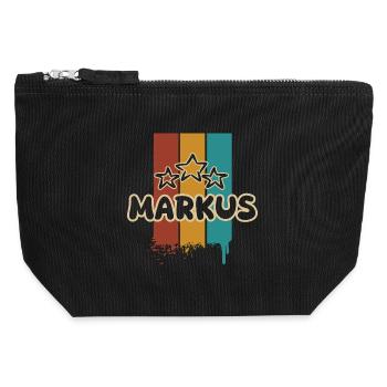 Markus - Canvas Zip Pouch 12 x 13 cm - black - Front