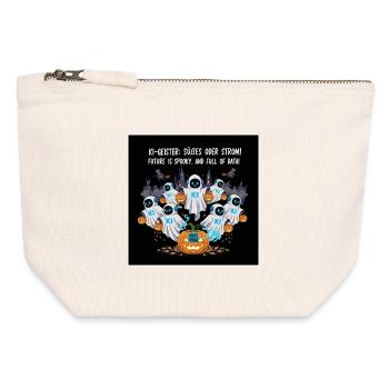 AI Ghosts: Trick or Stream! - Canvas Zip Pouch 12 x 13 cm - nature - Front