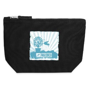 Mallorca Windmill and Design - Canvas Zip Pouch 12 x 13 cm - black - Front