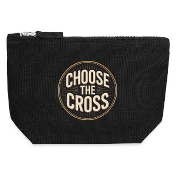 Christlich Choose The Cross Kreuz Botschaft - Canvas Reißverschluss-Täschchen (12 x 13 cm) - Schwarz - Vorne