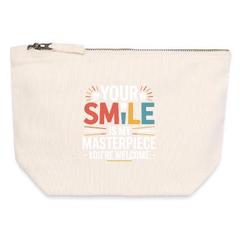 Dental Bridge Technician Design  - Canvas Zip Pouch 12 x 13 cm - nature - Front