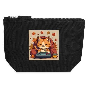 Gaming Cat - Canvas Zip Pouch 12 x 13 cm - black - Front