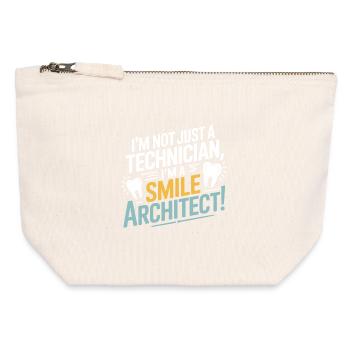 Technicien de laboratoire dentaire Couronne unique - Pochette zippée en toile 12 x 13 cm - blanc naturel - Devant