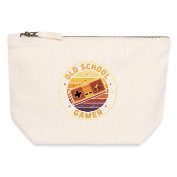 Old School Gamer Sunset Controller Retro Zocker - Canvas Reißverschluss-Täschchen (12 x 13 cm) - Naturweiß - Vorne