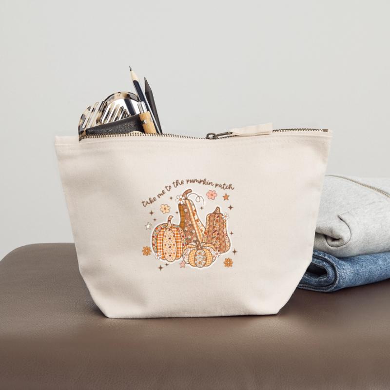 Patchwork Pumpkin Patch Canvas Zip Pouch 12 x 13 cm