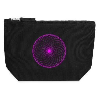 Tore en filet spirale néon - Pochette zippée en toile 12 x 13 cm - noir - Devant