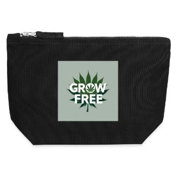 Grow Free Blatt Design - Canvas Reißverschluss-Täschchen (12 x 13 cm) - Schwarz - Vorne