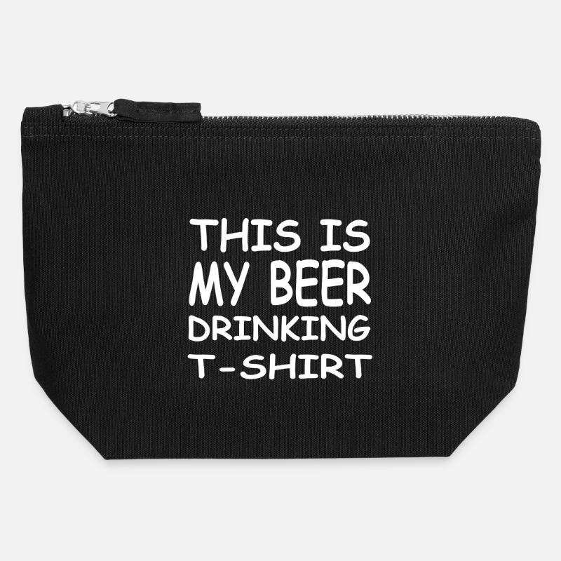 Bier - Canvas Reißverschluss-Täschchen (12 x 13 cm) - Schwarz