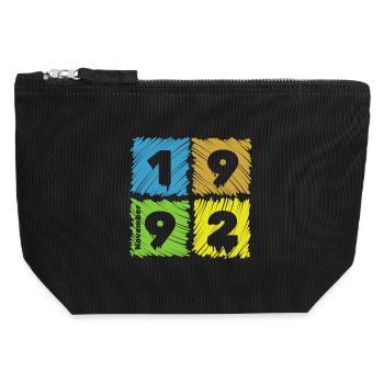 33. Geburtstag Farbige Patches since 11/1992 - Canvas Zip Pouch 12 x 13 cm - black - Front