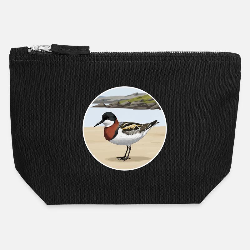 Odinshühnchen Phalaropus lobatus - Canvas Reißverschluss-Täschchen (12 x 13 cm) - Schwarz