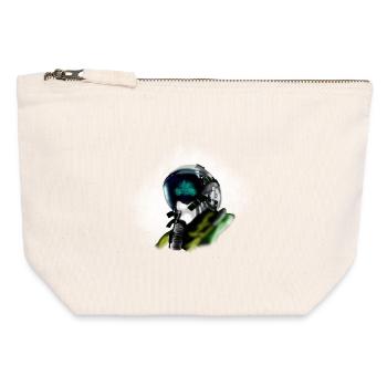 Pilote de jet - Pochette zippée en toile 12 x 13 cm - blanc naturel - Devant