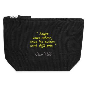Be yourself—everyone else is already caught - Canvas Zip Pouch 12 x 13 cm - black - Front