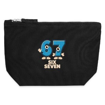6 7 Sechs Sieben Meme – Aura Points Kids Gaming - Canvas Reißverschluss-Täschchen (12 x 13 cm) - Schwarz - Vorne