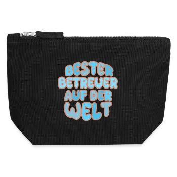 Geschenk für Betreuer - Canvas Reißverschluss-Täschchen (12 x 13 cm) - Schwarz - Vorne