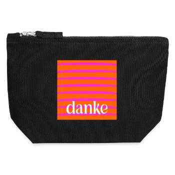 DANKE DANKBARKEIT - Canvas Reißverschluss-Täschchen (12 x 13 cm) - Schwarz - Vorne