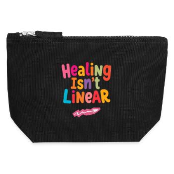 Healing Isn’t Linear Positive Shirt - Canvas Zip Pouch 12 x 13 cm - black - Front