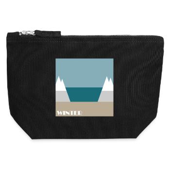 Winter - Canvas Zip Pouch 12 x 13 cm - black - Front