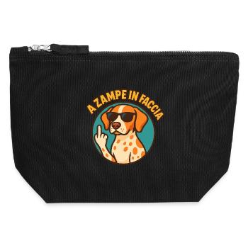 Avec les pattes dans le visage - Pochette zippée en toile 12 x 13 cm - noir - Devant