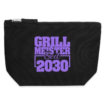 2030 - Canvas Zip Pouch 12 x 13 cm - black - Front