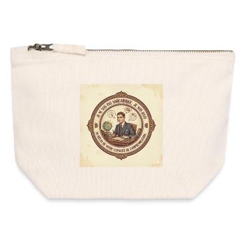 Vintage Büro Sarkasmus - Canvas Reißverschluss-Täschchen (12 x 13 cm) - Naturweiß - Vorne