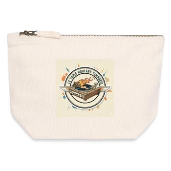 Die Zeit-Tretmühle: Hamster-DJ - Canvas Reißverschluss-Täschchen (12 x 13 cm) - Naturweiß - Vorne