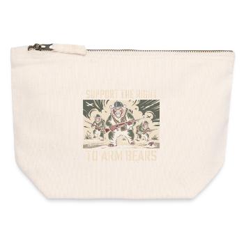 Support the right to arm bears - Funny Memes - Canvas Zip Pouch 12 x 13 cm - nature - Front