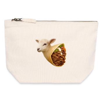 Brochette d’agneau | Réduction de la consommation de viande - Pochette zippée en toile 12 x 13 cm - blanc naturel - Devant