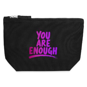 You Are Enough You Are Enough Power Saying - Canvas Zip Pouch 12 x 13 cm - black - Front