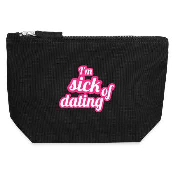 I'm sick of dating – Feministisches Statement - Canvas Reißverschluss-Täschchen (12 x 13 cm) - Schwarz - Vorne