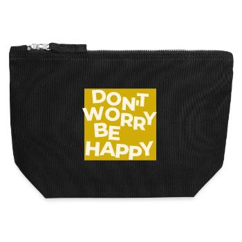 Don't Worry Be Happy - Canvas Zip Pouch 12 x 13 cm - black - Front