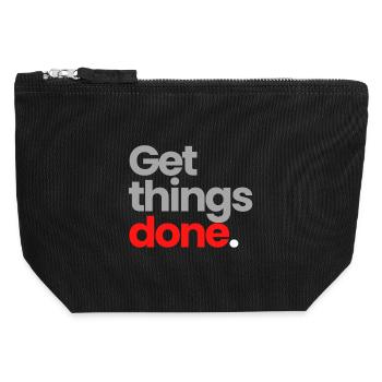 Get Things Done - Canvas Reißverschluss-Täschchen (12 x 13 cm) - Schwarz - Vorne