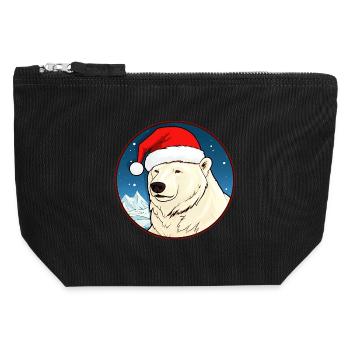 Weihnachten Eisbären - Canvas Reißverschluss-Täschchen (12 x 13 cm) - Schwarz - Vorne