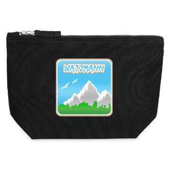 Watzmann alpiniste - Pochette zippée en toile 12 x 13 cm - noir - Devant