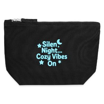 Silen Night Neon Cozy Vibes - Canvas Reißverschluss-Täschchen (12 x 13 cm) - Schwarz - Vorne