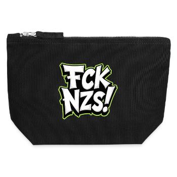FCK NZS Statement against Racism - Canvas Zip Pouch 12 x 13 cm - black - Front