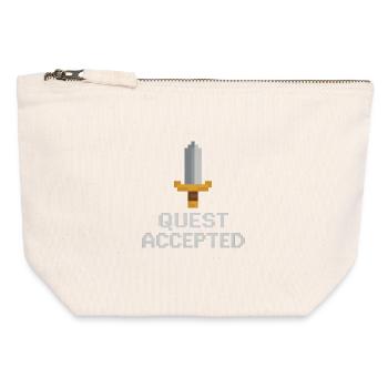 Quest Accepted Pixel Sword - Canvas Zip Pouch 12 x 13 cm - nature - Front