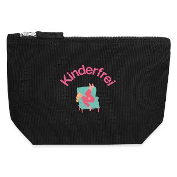 Child-free – sofa, sleep & silence, mother sleeps - Canvas Zip Pouch 12 x 13 cm - black - Front
