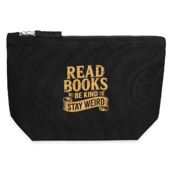 Lisez des livres, soyez gentils, restez étrange - Amoureux des livres cool - Pochette zippée en toile 12 x 13 cm - noir - Devant