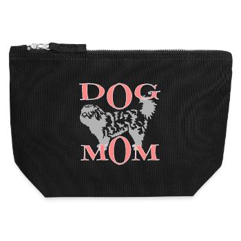 Chien avec du texte - Pochette zippée en toile 12 x 13 cm - noir - Devant