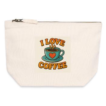 Coffee Love Cup - Canvas Zip Pouch 12 x 13 cm - nature - Front