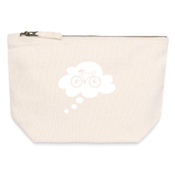 Road Bike Cloud Bike Sport Tour Hobby Bike Fan - Canvas Zip Pouch 12 x 13 cm - nature - Front