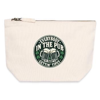 Pub Toast St Paddy's Tipsy Tee - Canvas Reißverschluss-Täschchen (12 x 13 cm) - Naturweiß - Vorne