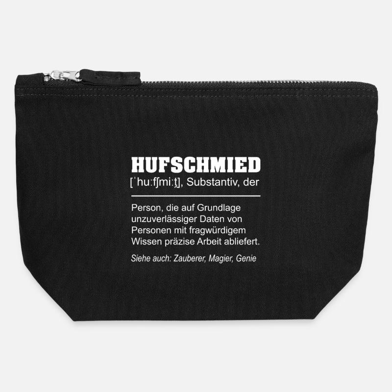 Farrier Definition Funny - Canvas Zip Pouch 12 x 13 cm - black