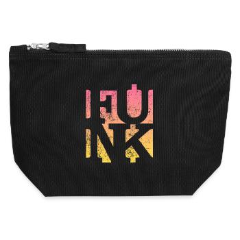Funk Retro Musik - Canvas Reißverschluss-Täschchen (12 x 13 cm) - Schwarz - Vorne