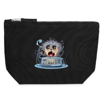 Kuschelige Monsterboombox - Canvas Reißverschluss-Täschchen (12 x 13 cm) - Schwarz - Vorne